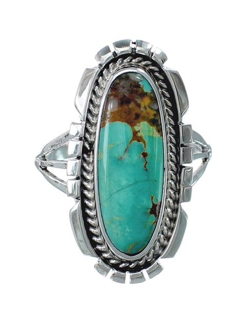 Native American Sterling Silver Turquoise Ring Size 7-1/2 AX130153